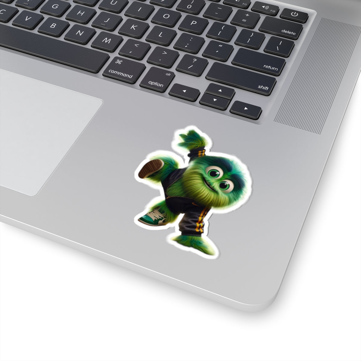 Green Breakdancing Monster in Tracksuit on Subway Platform | The Monster Library