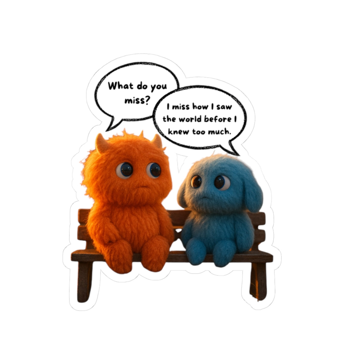 Monsters Chatting on Bench