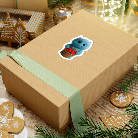 Cute Blue Monster Sticker – Basket of Hearts | The Monster Library