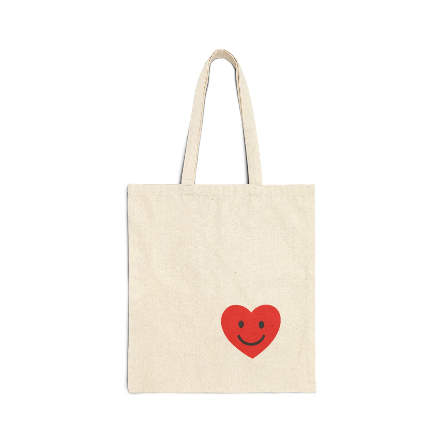 Smiley Heart Cotton Canvas Tote Bag | Eco-Friendly