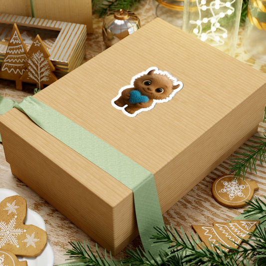 Oliver the Brown Furry Monster Holding Blue Heart | The Monster Library