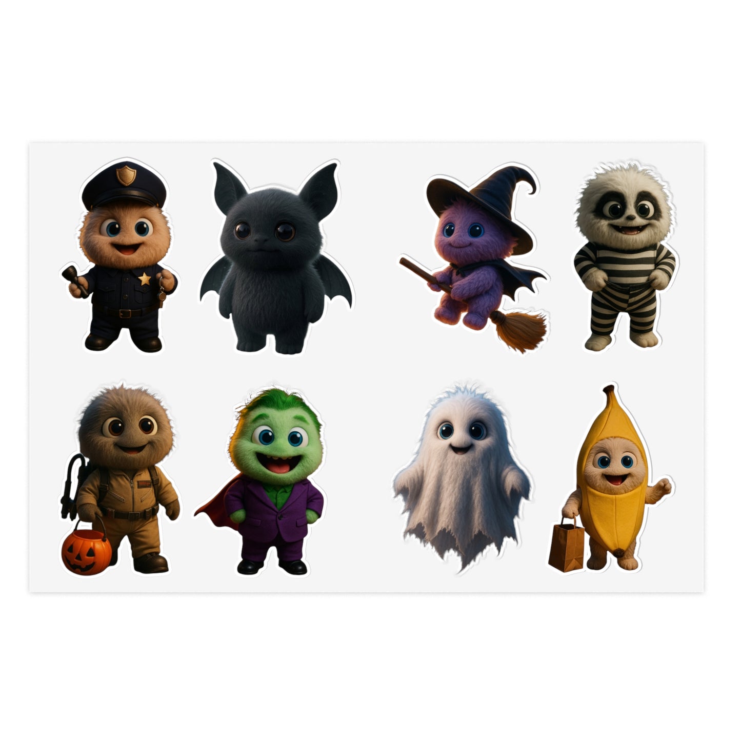 Whimsical Monster Sticker Sheet