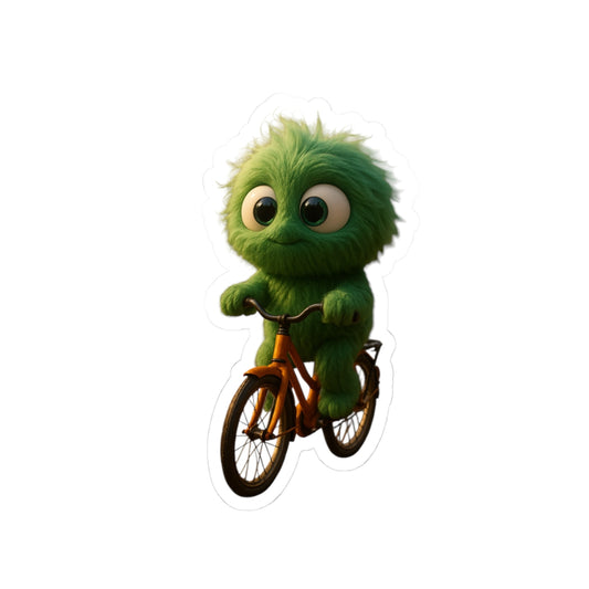 Little Blue Monster Riding Red Bicycle | The Monster Library